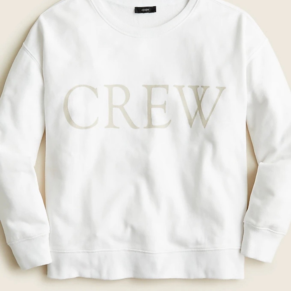 J. Crew limited edition original cotton terry logo CREW sweatshirt size XS.